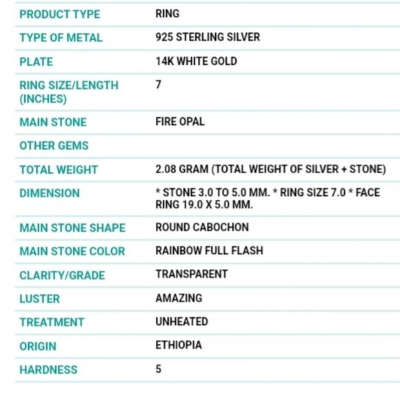 Opal Ring, Dainty Ring Silver, Gemstone Stackable Ring, Birthstone Promise Ring - Picture 4 of 5